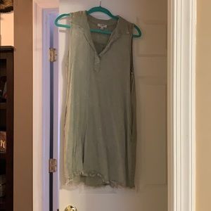 Green textured dress with pockets!